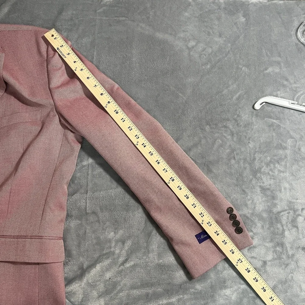 Alan Flusser Pink Blazer Mens XL 46 Lined Suit Jacket Sport Coat Floral